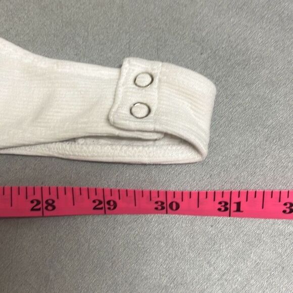 Revolve nPhilanthropy White Ribbed Prince Tank Thong Bodysuit Ruched Side Med NW - Picture 11 of 12